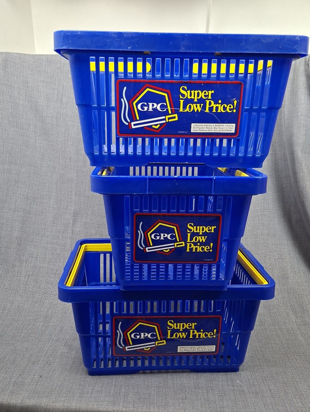 GPC Grocery Store Baskets. Lot Of 3 Baskets With Handles.